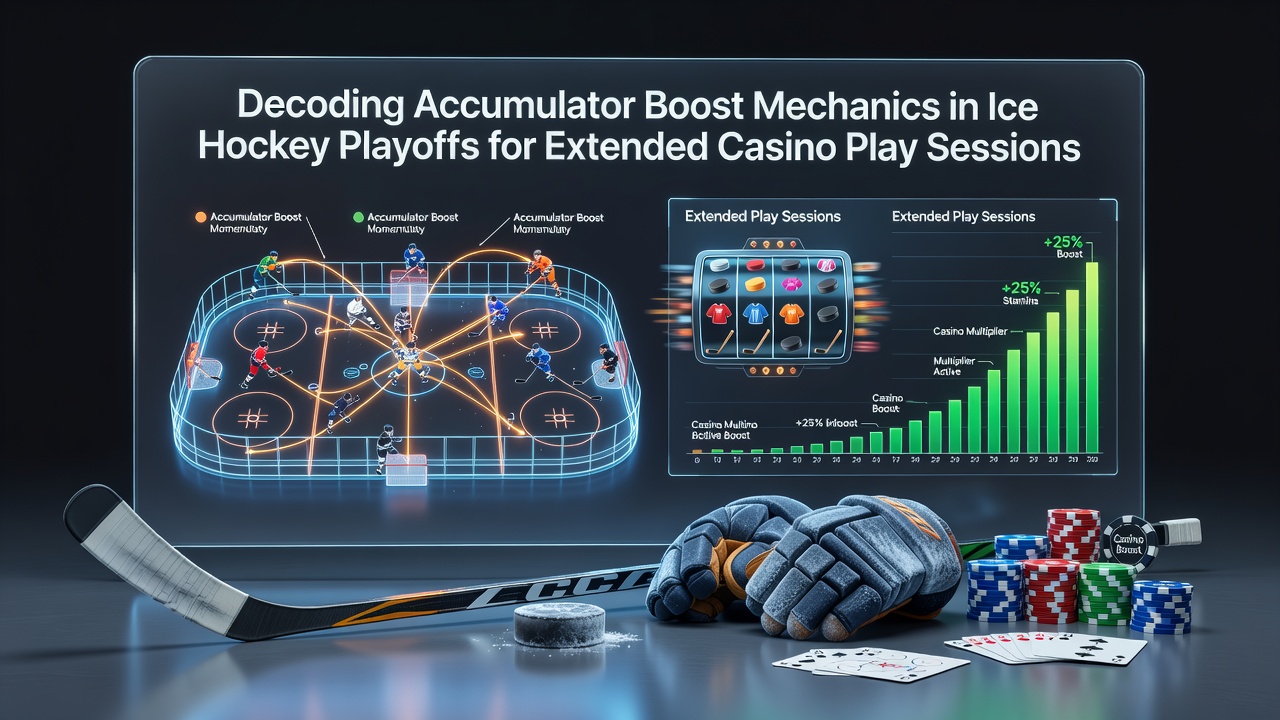 Ice hockey playoff action with accumulator boost overlays showing multi-leg bet structures