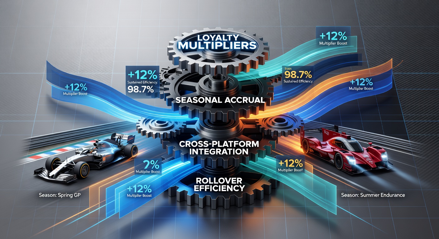 Motorsport betting loyalty programs and season overlap visualization