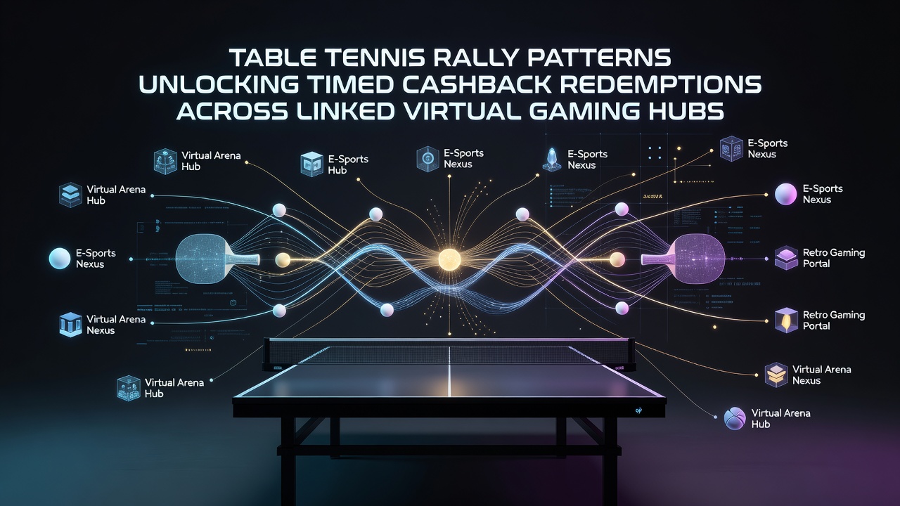 Digital dashboard displaying synchronized cashback timers and table tennis rally statistics across virtual gaming platforms