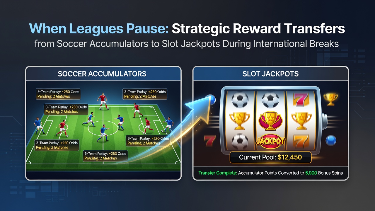 Close-up of a digital casino interface showing progressive jackpot counters alongside soccer accumulator bet slips